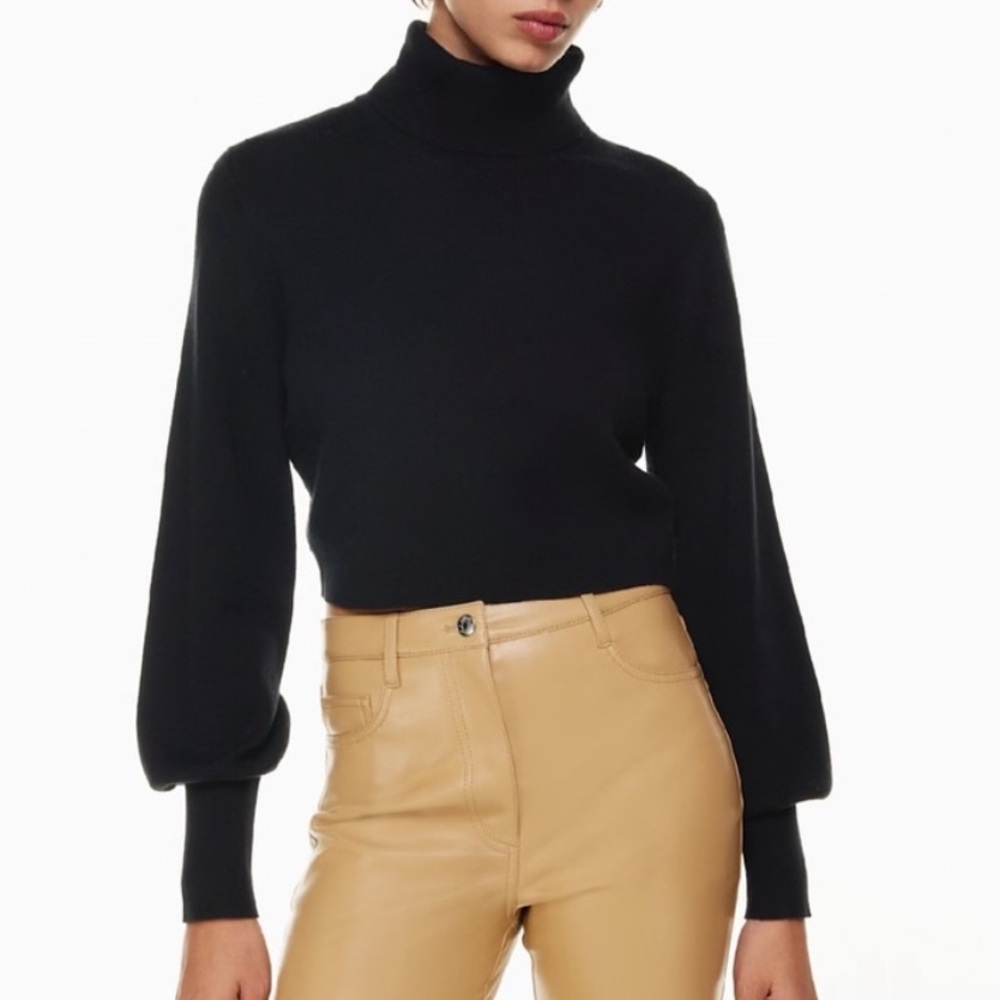 Aritzia Classic Black Turtleneck Sweater